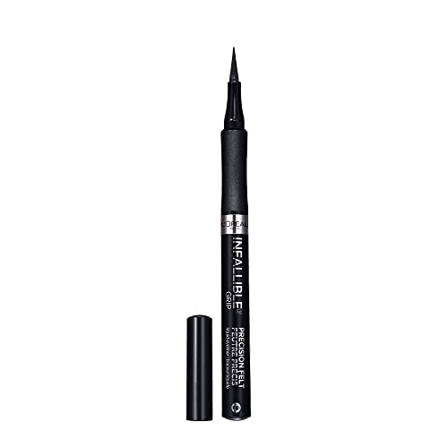 L'Oreal Paris Cosmetics Infallible Grip Precision Felt Eyeliner, Smudge Resistant, Long Lasting Waterproof Eyeliner, Black, Black, 0.03 fl oz