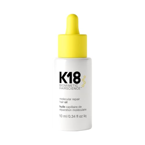 K18 Molecular Repair Hair Oil - Strengthening Peptide Damaged Hair Treatment Oil - 24-Hour Frizz Control + Heat Protectant - Helps Reduce Split Ends + Beauty and Personal Care K18 Default Title