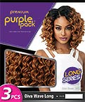 Outre Purple Pack 3Pcs Long Series Wavy Style Human Hair Blend Weaves - DIVA WAVE LONG (DR2/27613)
