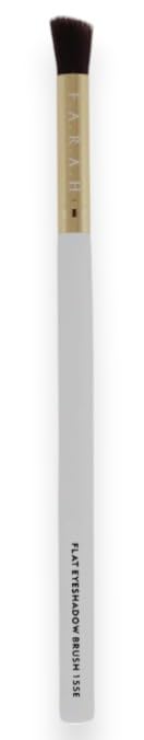 F.A.R.A.H Flat Eyeshadow Brush 155E - White - Vegan Blending Brush for Creams & Powders - Precise Eye Makeup Application - Brass Ferrule & White Beauty & Personal Care F.A.R.A.H