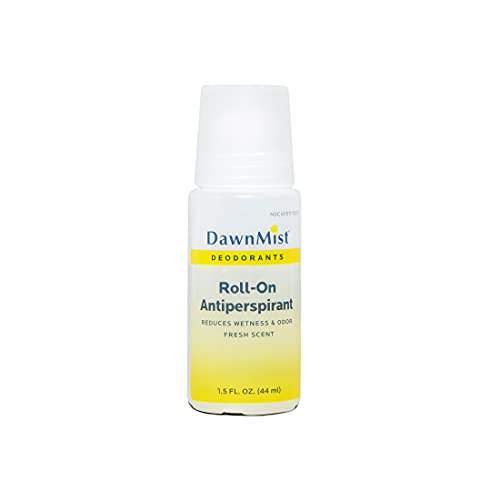 DawnMist Antiperspirant Deodorant Roll-On, 1.5 oz Clear Bottle - Fresh Scent, Long-Lasting Protection (Pack of 96) Beauty and Personal Care Dukal