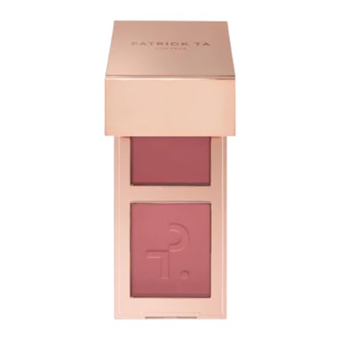 Patrick Ta Double-Take Mini Blush Duo, She Goes to the Gym, Cream and Powder, 0.25 Ounce, Natural Radiant Finish