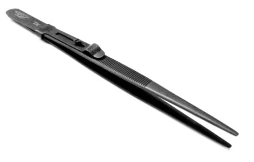Diamond Tweezers Gemstone Black Anodized Tweezer 6-1/2" Slide Lock Large Tip for Gem and Jewelry Precision for Sorting Quality Control and Inspection Beauty and Personal Care JTS