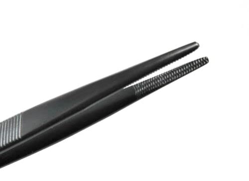 Diamond Tweezers Gemstone Black Anodized Tweezer 6-1/2" Slide Lock Large Tip for Gem and Jewelry Precision for Sorting Quality Control and Inspection Beauty and Personal Care JTS