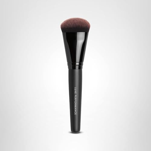 bareMinerals Luxe Performance Synthetic Face Brush for Flawless Coverage, Pair with Liquid or Pressed Powder Foundation, Vegan Beauty & Personal Care bareMinerals