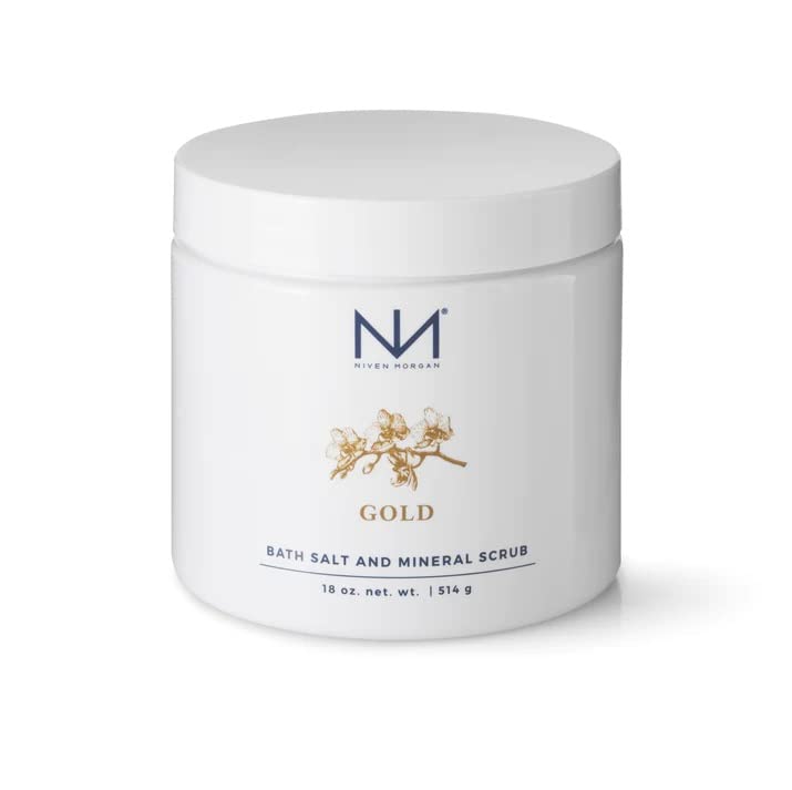 Niven Morgan Gold Bath Salt and Mineral Scrub 18oz. 514g Beauty and Personal Care Niven Morgan