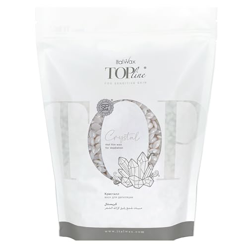 Italwax Top Line Crystal Hard Wax Beads 1.65 lb (750 g) - Transparent Fast-Setting Jelly Wax with Floral Fragrance for Bikini & Underarms, Strong Beauty and Personal Care Italwax