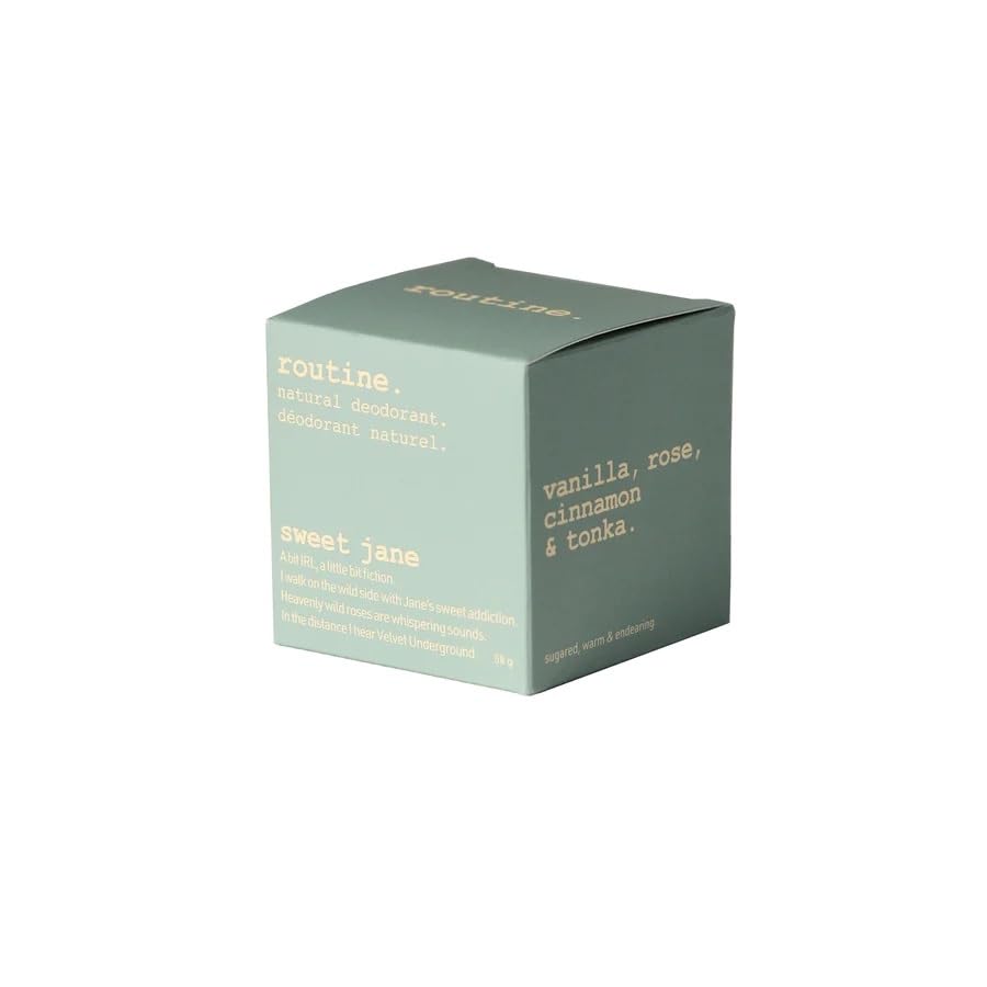 Routine. Natural Deodorant (2 Fluid Oz.) Sweet Jane - Aluminum Free Natural Deodorant for Women & Men - Vanilla, Rose, Cinnamon & Tonka (Cream Jar Beauty and Personal Care Routine