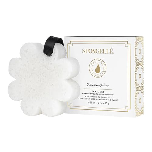 SPONGELLÉ Boxed Flower Body Wash Infused Buffer, Freesia Pear Beauty and Personal Care SPONGELLÉ