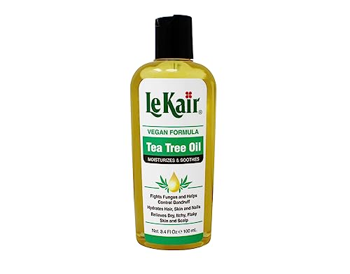 Le Kair Tea Tree Oil Vegan Formula - Soothing Oil for Dry Scalp, Flaky Skin, Itchy Scalp & Nails - Fights Dandruff & Promotes Hydration - 3.4 fl oz Beauty & Personal Care Le Kair