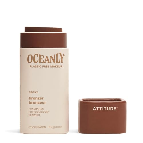 ATTITUDE Oceanly Plastic-Free Lightweight Bronzer Stick, Titanium Dioxide-Free, EWG Verified, Vegan & Cruelty-free Makeup, Ebony, 0.3 Ounces Beauty & Personal Care ATTITUDE