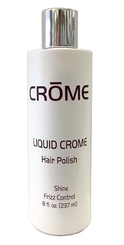 Crome Hair Serum 8 oz - Liquid Hair Polish for Taming and Styling Frizzy Hair - Alcohol Free Moisturizer with Heat and 8 Fl Oz (Pack of 1) Beauty & Personal Care Crome