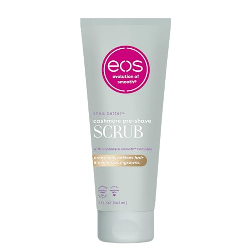 eos Cashmere Skin Collection Pre-Shave Scrub - Vanilla Cashmere, Exfoliating Body Scrub, Hydrating, Shea Sugar, 7 fl oz Beauty & Personal Care eos