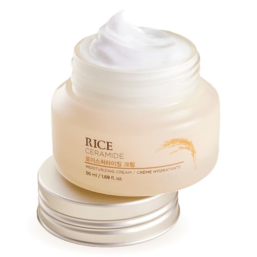 The Face Shop Rice Ceramide Cream, Hydrating Face Moisturizer, for Dry & Combination Skin, Lightweight, Fast-absorbing, 1.69 fl. oz. Beauty and Personal Care The Face Shop Default Title
