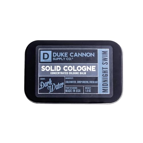 Duke Cannon Supply Co. Solid Cologne for Men Midnight Swim - Cold Water, Crisp Greens, Fresh Air - Concentrated Balm, Coconut Oil, Travel-Friendly Beauty & Personal Care Duke Cannon Supply Co.