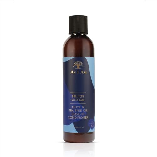 As I Am Dry & Itchy Scalp Care Leave In Conditioner - 8 ounce - Enriched with Piroctone Olamine, Ceramides, Olive Oil, and Tea Tree Oil
