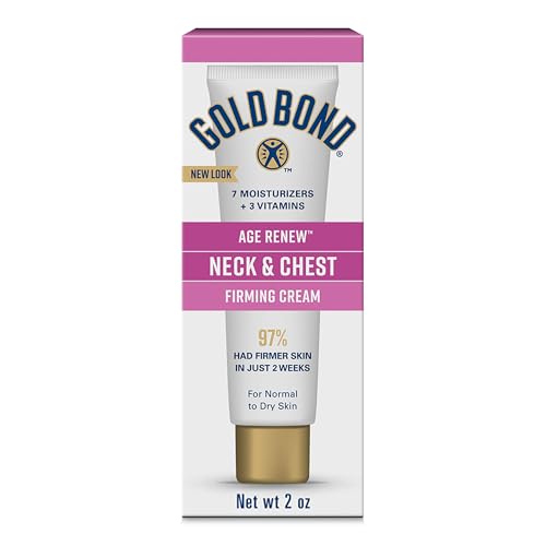 Gold Bond Age Renew Neck & Chest Firming Cream, 2 Oz, Hydrates, Renews, and Visibly Improves Firmness, Texture & Elasticity of Aging Skin, Non-Greasy Beauty & Personal Care Gold Bond