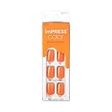 imPRESS Color Press On Nails, ‘'Sweet Mango', Solid Orange, Short Squoval, PureFit Technology, Patented Super Hold Adhesive, Chip Proof, Smudge Proof Beauty & Personal Care imPRESS
