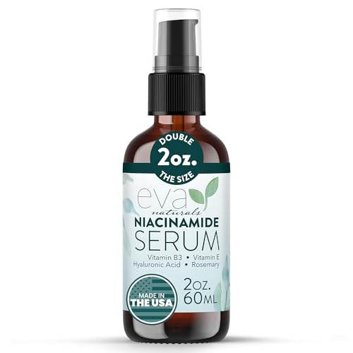 Niacinamide 5% Serum for Face - B3 Pore Minimizer, Acne Treatment & Dark Spot Corrector with Hyaluronic Acid, Vitamin E, Aloe & Neem - Anti-Aging Beauty & Personal Care Eva Naturals
