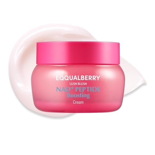 EQQUALBERRY NAD+ Peptide Boosting Cream - NAD+ 5% & 13 Peptides Anti-Aging Korean Skincare Face & Body Cream | Firming & Lifting Pink Neck Cream Beauty and Personal Care EQQUALBERRY Default Title