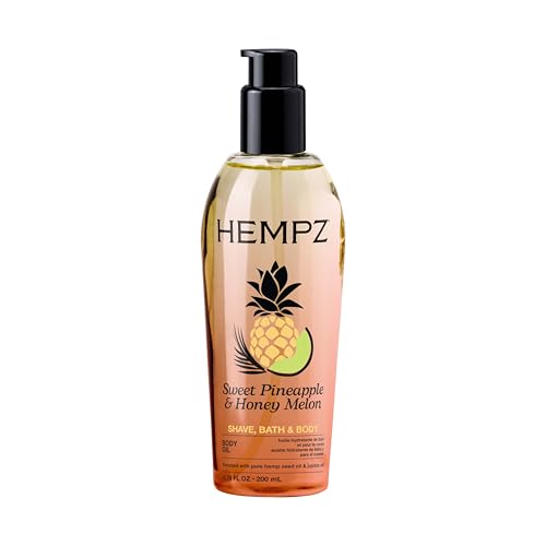 Hempz Sweet Pineapple & Honey Melon Herbal Hydrating Multi-Purpose Body Oil for Body - Moisturizing Bath, Shower, or Shaving Oil for Dry or Sensitive Beauty and Personal Care Hempz Default Title