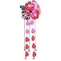 CRB Fashion Womens Girls Kimono Traditional Tsumami Kanzashi Outfit Wedding Japanese Asian Yukata Hair Tie Flower Floral Fan Barrette Clip (Red) Beauty & Personal Care CRB Fashion
