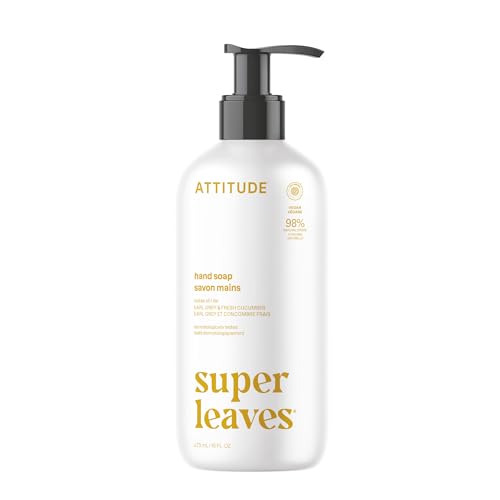 ATTITUDE Liquid Hand Soap, EWG Verified, Plant and Mineral-Based, Vegan Personal Care Products, Earl Grey & Fresh Cucumber Scent, 16 Fl Oz Beauty & Personal Care ATTITUDE
