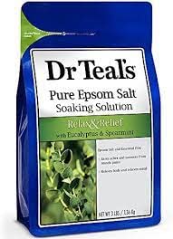 Dr. Teals Relax & Relief Eucalyptus & Spearmint Soaking Solution Gift Set (2 Pack, 3lbs ea.) - Essential Oils & Pure Epsom Salt Ease Aches & Soreness Beauty and Personal Care Dr Teal's