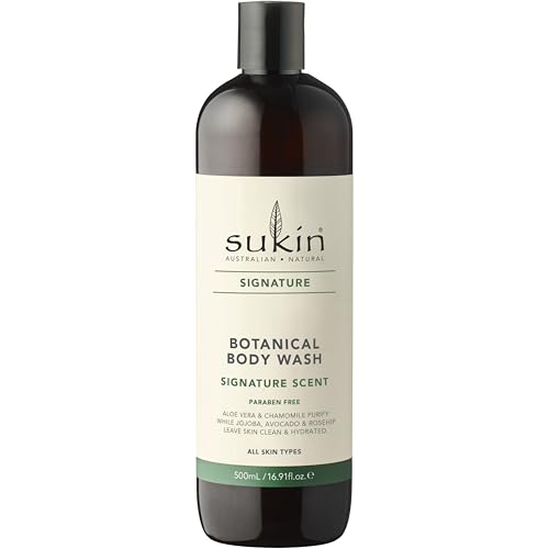 Sukin Signature Body Wash - Soap-Free Botanical Shower Gel with Moisturizing Rosehip, Jojoba, and Avocado Oils + Soothing Aloe Vera and Chamomile Beauty & Personal Care Sukin