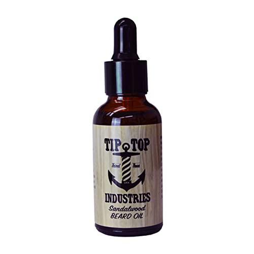 Tip Top Sandalwood Scented Beard Oil - Conditions & Nourishes Beard & Mustache 1oz Beauty and Personal Care Tip Top Pomade