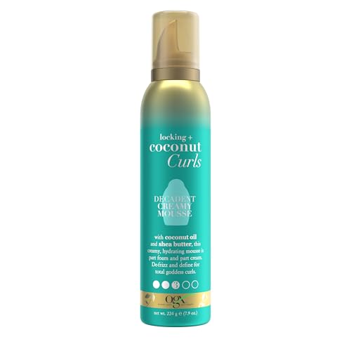 OGX Locking + Coconut Curls Decadent Creamy Mousse, 7.9 Ounce