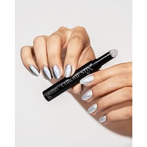 Gelish Chrome Stix Metallic Nail Art Powder: Silver Holographic, 0.5g