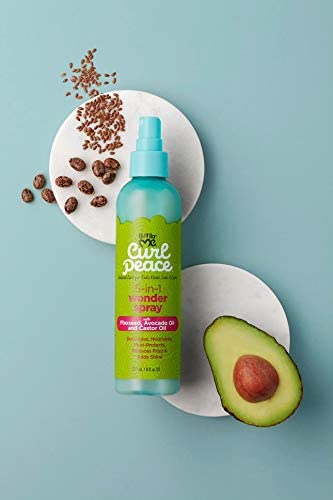 Just For Me Curl Peace 5-In-1 Wonder Spray - Detangles, Nourishes, Heat-Protects, Reduces Frizz, Adds Shine, Contains Flaxseed, Avocado Oil, Castor Beauty & Personal Care Just For Me