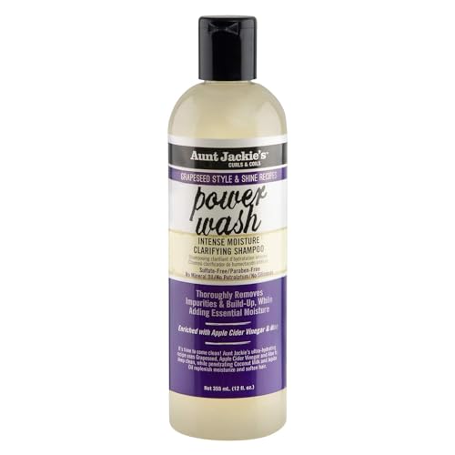 Aunt Jackie's Grapeseed Style and Shine Recipes Power Wash Intense Moisture Clarifying Hair Shampoo, 12oz. Beauty & Personal Care Aunt Jackie's