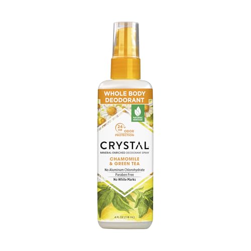 Crystal Deodorant Essence Spray 4 Ounce Chamomile/Green Tea (118ml) - Packaging May Vary Beauty and Personal Care Crystal Essence