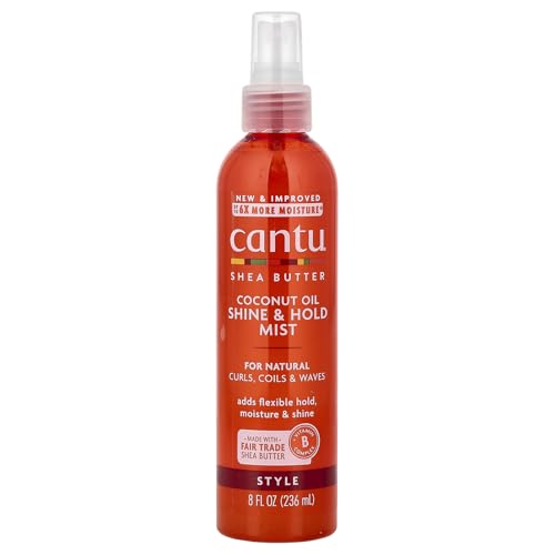 Cantu Coconut Oil Shine & Hold Mist with Shea Butter for Natural Hair, 8 fl oz Beauty & Personal Care Cantu