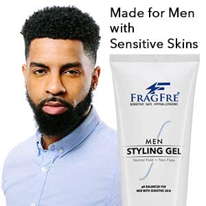 FRAGFRE Men Hair Styling Gel Fragrance Free 8 oz - pH Balanced for Men with Sensitive Skins - Not Too Firm or Too Light - Just Normal Hold for Normal Beauty & Personal Care FRAGFRE