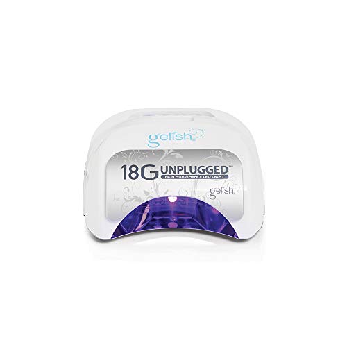 Gelish 18G Unplugged LED Light - Portable, Rechargeable, 36W, White & Silver, Intelligent Power Assist, Motion Sensors, Timer, Magnetic Tray Beauty & Personal Care Gelish