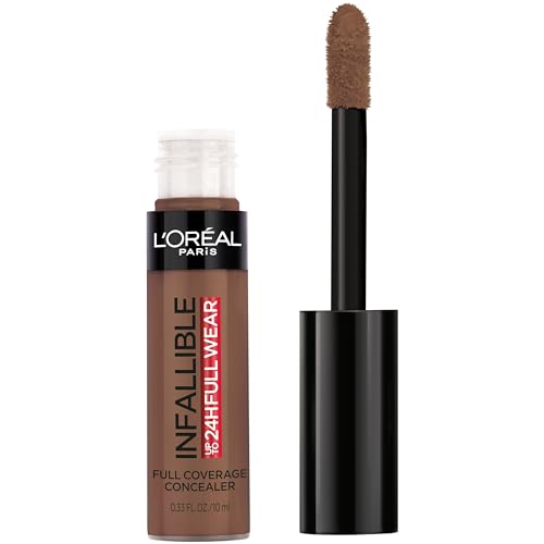 L'Oreal Paris Makeup Infallible Full Wear Waterproof Matte Concealer, Full Coverage, Coffee, 0.33 fl. oz.