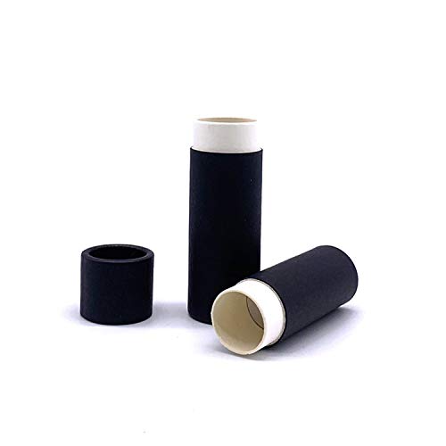 Paperboard Lip Balm Tubes,Cardboard Krafts Lipstick Tube Empty Lip Balm Container Round Paper Solid Perfume Tubes,10pcs (Black) Beauty & Personal Care glasstore