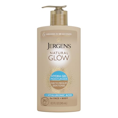 Jergens Natural Glow Hydra Gel Moisturizer, Gradual Tanning Lotion with Hyaluronic Acid, Hydrating Tanning Gel, Fragrance-Free Self Tanner, Fair Beauty and Personal Care Jergens Default Title
