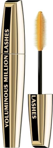 L’Oreal Paris Makeup Voluminous Million Lashes Mascara, Volumizing Collagen Infused Eye Makeup, Amplifying Mascara Brush, Washable, Black Brown, 0.3