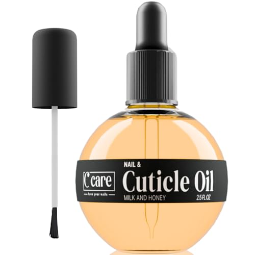 C CARE Cuticle Oil For Nails - Milk and Honey Nail Oil - Repairs Moisturizes and Strengthens Nails and Cuticles Overnight - Dropper & Brush included Beauty & Personal Care C CARE