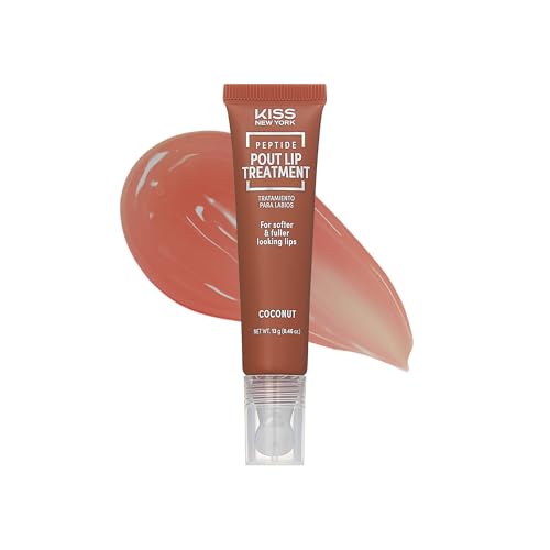 KISS NEW YORK Peptide Lip Treatment, Hydrating & Non-Sticky Tinted Plumping Balm, Shea Butter, Castor Oil & Squalane Reduces Look of Fine Lines Beauty and Personal Care Kiss