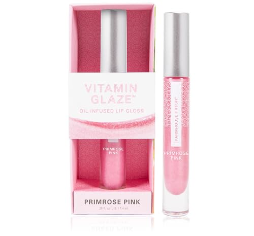 FarmHouse Fresh Vitamin Glaze Oil-Infused Lip Gloss - Primrose Pink Color, 0.25 oz. Beauty & Personal Care FarmHouse Fresh