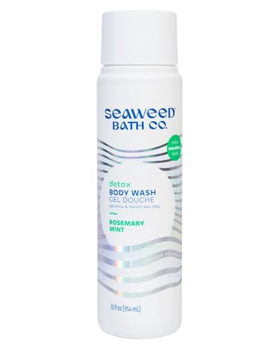 Seaweed Bath Co. Detox Body Wash, Rosemary Mint Scent, 12 Ounce, Shower Gel for Men & Women, Vegan, Paraben Free, Sulfate Free, Cruelty Free Beauty & Personal Care The Seaweed Bath Co.