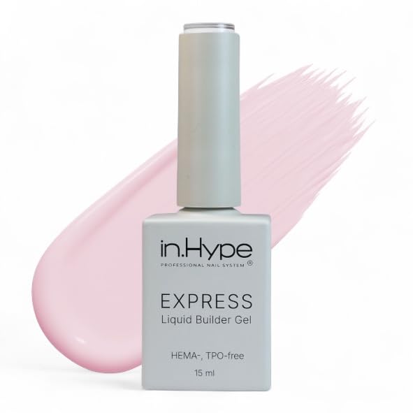 IN.HYPE Express Structure/Liquid Builder Gel/Hard Gel in a Bottle (BIAB) HEMA, TPO -free for Nail Enhancing/Overlays/Strengtenning (Baby Pink #2) Beauty & Personal Care IN.HYPE