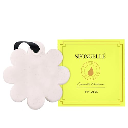 Spongellé Coconut Verbena Wild Flower Bath Sponge with Box for Mothers Day Gift - Built-in Body Wash & Body Scrubber, Shower Loofah Sponge for Women Beauty and Personal Care SPONGELLÉ