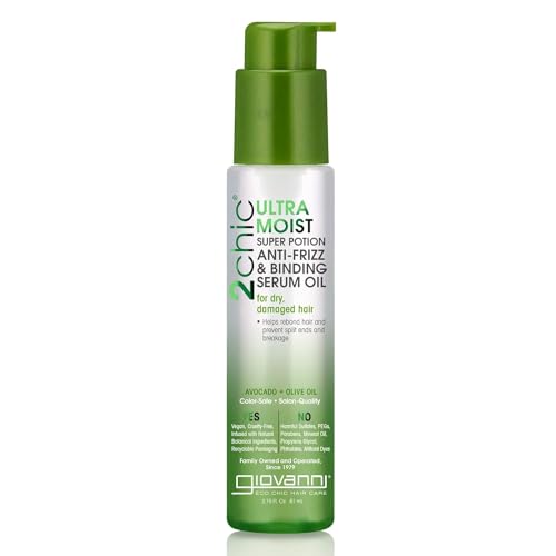 GIOVANNI 2chic Ultra-Moist Super Potion - Anti Frizz Binding Serum, Prevents Split Ends, Avocado & Olive Oil, Aloe Vera, Shea Butter, Botanical Beauty & Personal Care GIOVANNI