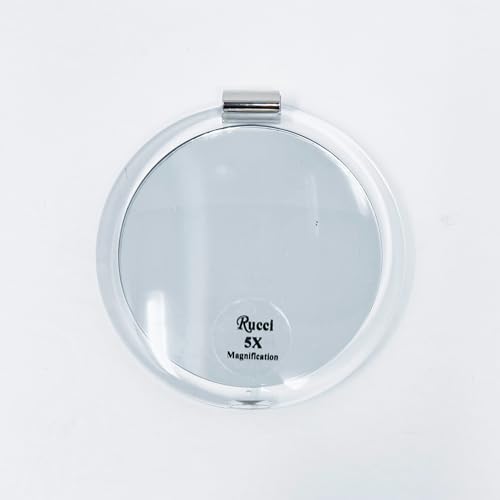Rucci 3-in-1 Magnifying Compact Mirror, Clear Acrylic, 4 Inch Diameter Beauty & Personal Care Rucci